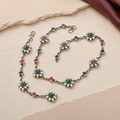 Beautiful Multicolour Stone Anklet pair — product view